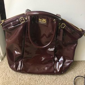 Coach Large Madison Lindsay Tote Burgundy Bag